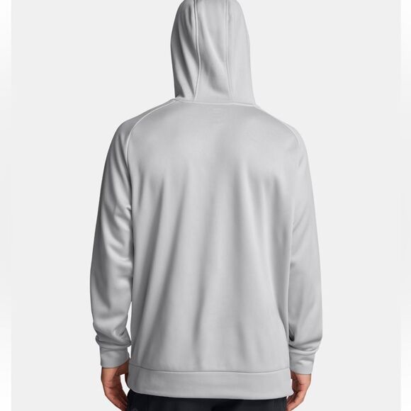 Under Armour Hoodie Sweatshirt Men's Size 2XL Big Logo Fleece Hoodie Halo Gray - Picture 2 of 5